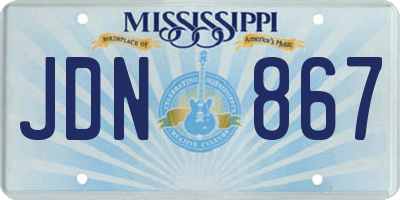 MS license plate JDN867