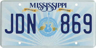 MS license plate JDN869
