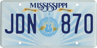 MS license plate JDN870