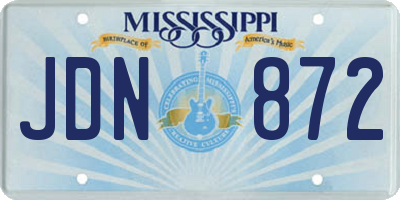 MS license plate JDN872