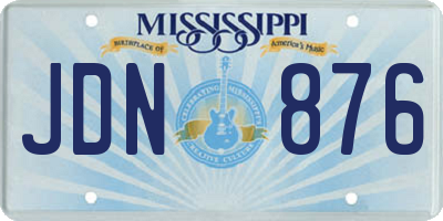 MS license plate JDN876