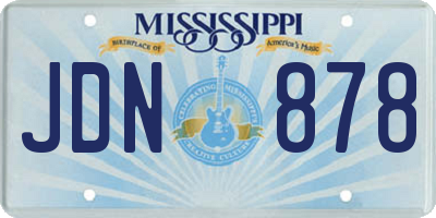 MS license plate JDN878