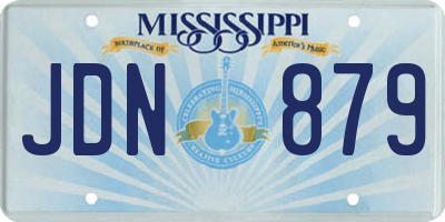 MS license plate JDN879