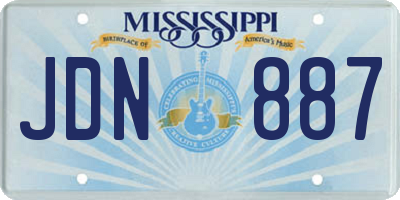 MS license plate JDN887