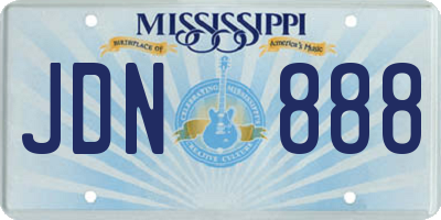MS license plate JDN888