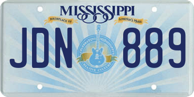 MS license plate JDN889