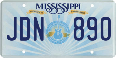MS license plate JDN890