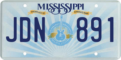 MS license plate JDN891