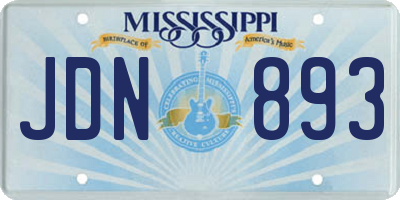 MS license plate JDN893
