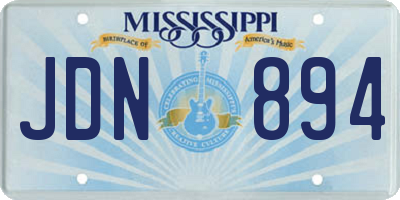 MS license plate JDN894