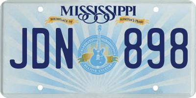 MS license plate JDN898