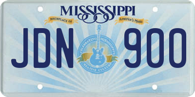 MS license plate JDN900