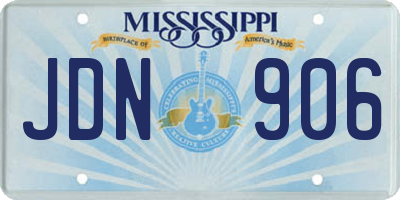 MS license plate JDN906