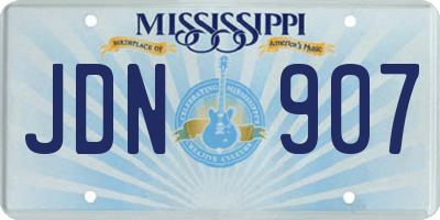 MS license plate JDN907