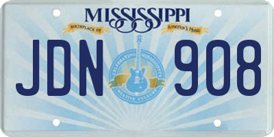 MS license plate JDN908