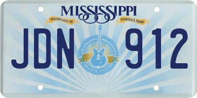 MS license plate JDN912