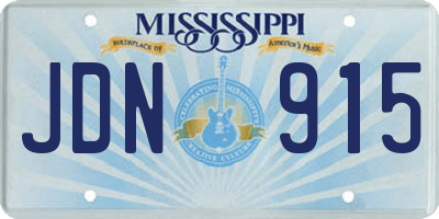 MS license plate JDN915