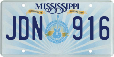 MS license plate JDN916