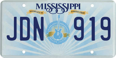 MS license plate JDN919