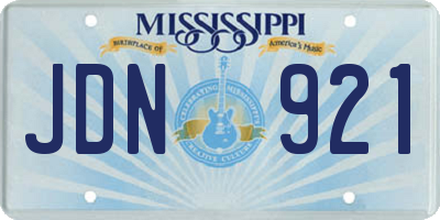 MS license plate JDN921