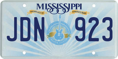 MS license plate JDN923