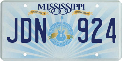 MS license plate JDN924