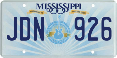 MS license plate JDN926