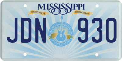 MS license plate JDN930