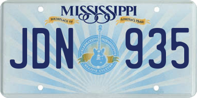 MS license plate JDN935