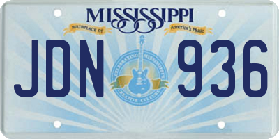 MS license plate JDN936