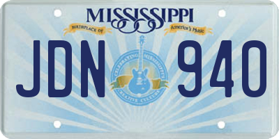 MS license plate JDN940