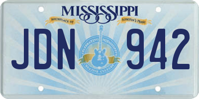 MS license plate JDN942
