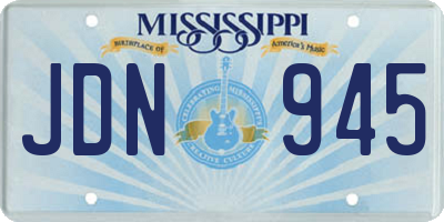 MS license plate JDN945
