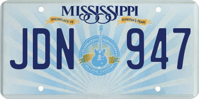 MS license plate JDN947