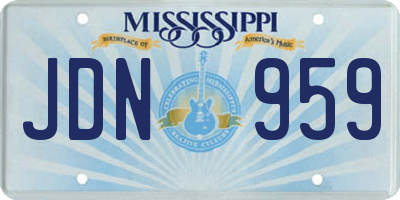 MS license plate JDN959