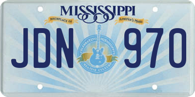 MS license plate JDN970