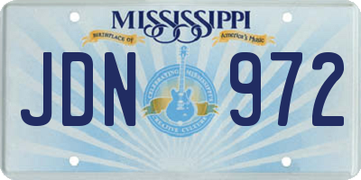 MS license plate JDN972