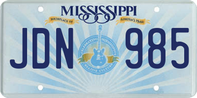 MS license plate JDN985