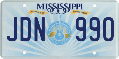 MS license plate JDN990