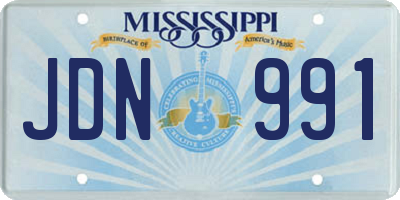 MS license plate JDN991