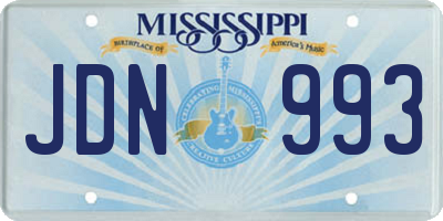 MS license plate JDN993