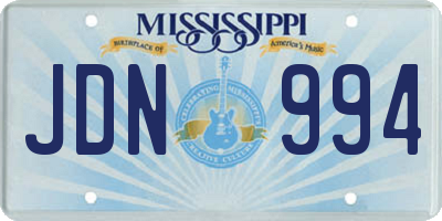 MS license plate JDN994