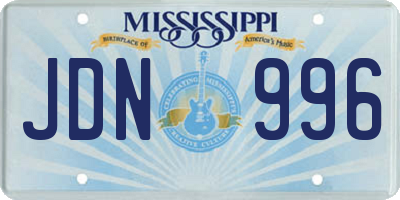 MS license plate JDN996