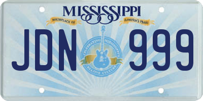 MS license plate JDN999