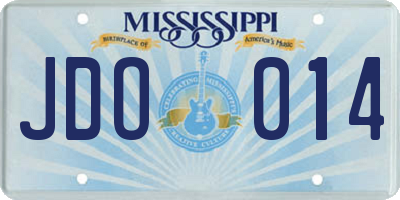 MS license plate JDO014