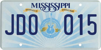 MS license plate JDO015