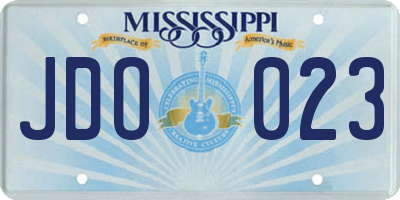 MS license plate JDO023