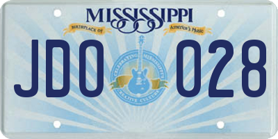 MS license plate JDO028