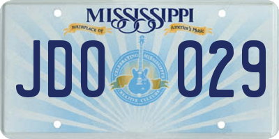 MS license plate JDO029