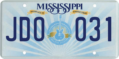 MS license plate JDO031